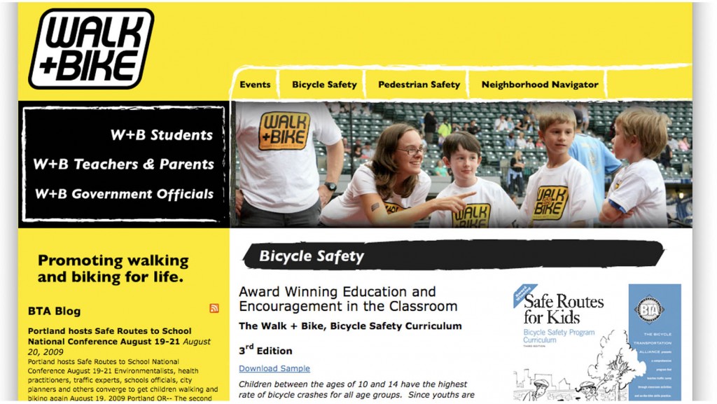 Website to introduce new walking and biking safety curriculum.